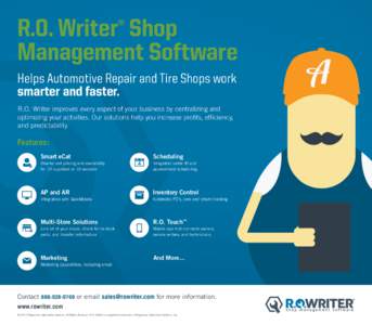 R.O. Writer Shop Management Software ® Helps Automotive Repair and Tire Shops work smarter and faster.