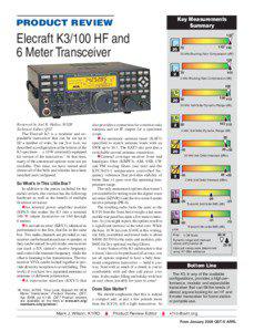 Key Measurements Summary product review  Elecraft K3/100 HF and