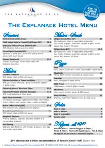 The Esplanade Hotel Menus.indd