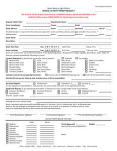 Permit Request Received  Santa Monica High School SCHOOL ACTIVITY PERMIT REQUEST  _____________________