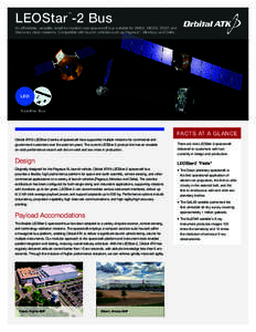 LEOStar -2 Bus ™ An affordable, versatile, small-to-medium size spacecraft bus suitable for SMEX, MIDEX, ESSP, and Discovery class missions. Compatible with launch vehicles such as Pegasus®, Minotaur, and Delta.