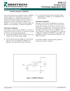 SI96-13  Surging Ideas TVS Diode Application Note PROTECTION PRODUCTS Transient Protection of MOSFETS