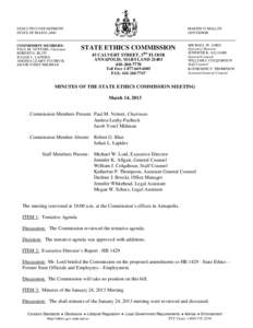 EXECUTIVE DEPARTMENT STATE OF MARYLAND COMMISSION MEMBERS: PAUL M. VETTORI, Chairman ROBERT G. BLUE JULIAN L. LAPIDES