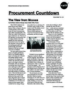 National Aeronautics and Space Administration  Procurement Countdown Winter[removed]No[removed]The View from MOCKBa
