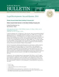 Bulletin: Legal Developments, Second Quarter 2014