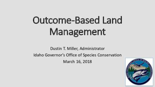 Outcome- Based Land Management
