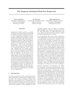 The Bregman Variational Dual-Tree Framework  Saeed Amizadeh Intelligent Systems Program University of Pittsburgh Pittsburgh, PA 15213
