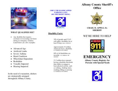 The Albany County Sheriff’s Department, Office of Emergency Management assists local municipalities and their citizens to prep