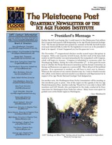 Vol. 3, Issue 4 December 2006 The Pleistocene Post  Quarterly Newsletter of the