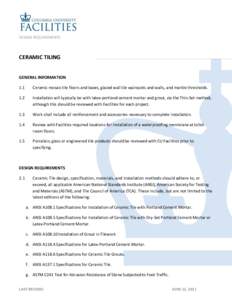 DESIGN REQUIREMENTS  CERAMIC TILING GENERAL INFORMATION 1.1