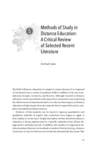 5  Methods of Study in Distance Education: A Critical Review of Selected Recent
