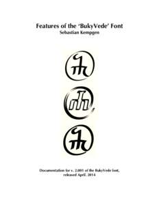 BukyVede font features v. 2.1