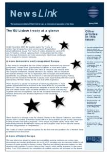 News Link The business newsletter of World Link for Law, an international association of law firms Spring[removed]The EU Lisbon treaty at a glance