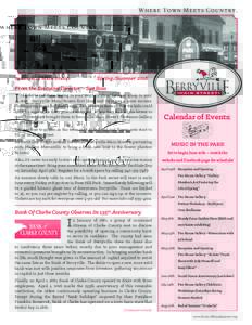 BERRYVILLE MAIN STREET  Spring/Summer 2016 From the Executive Director - Sue Ross