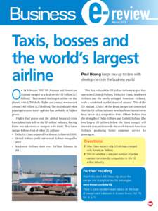 review March 2013 Taxis, bosses and the world’s largest airline