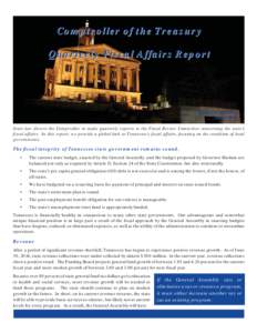 Comptroller of the Treasury Quarterly Fiscal Affairs Report Volume 4, Number 1 March 2015