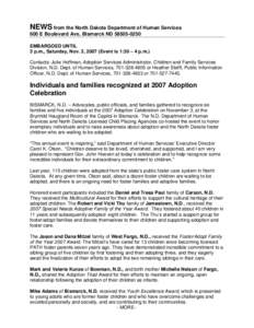 Microsoft Word - Individuals and families honored at 2007 Adoption Celebration