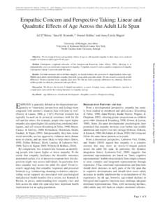 O’Brien Ed., Konrath S.H., Grühn D., & Hagen A.L., (Empathic concern and perspective taking: linear and quadratic effects of age across the adult life span. The Journals of Gerontology, Series B: Psychological 