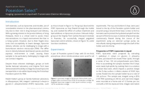 Applica tion N ot e  Poseidon Select™ Imaging Liposomes in Liquid with Transmission Electron Microscopy