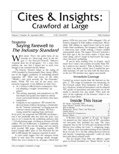 Cites & Insights: Crawford at Large Volume 1, Number 10: SeptemberISSN