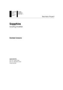 Bachelor Project  Sapphire Scripting Smalltalk  Daniele Sciascia