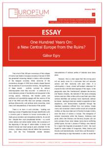 January % ESSAY One Hundred Years On: