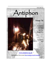 ISSNAntiphon Issue 16 Antiphon on-line