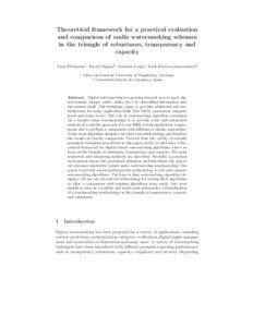 Theoretical framework for a practical evaluation and comparison of audio watermarking schemes in the triangle of robustness, transparency and