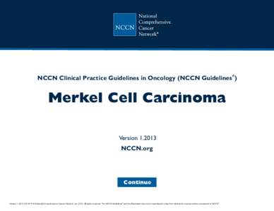 NCCN Guidelines Index Merkel Cell Carcinoma TOC Discussion ®