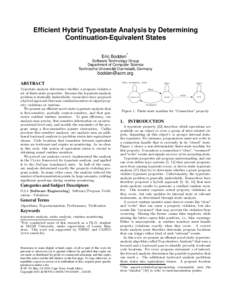 Efficient Hybrid Typestate Analysis by Determining Continuation-Equivalent States ∗ Eric Bodden