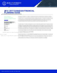 CANADIAN FINANCIAL PLANNING GUIDE ROSS UNIVERSITY SCHOOL OF MEDICINE OFFICE OF STUDENT FINANCE