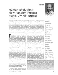Article  Human Evolution: How Random Process Fulfils Divine Purpose