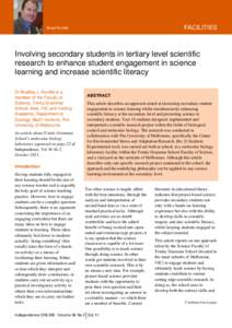 Brad Rundle - Involving secondary students in tertiary level research