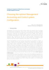 Creating cost-transparency in Shared Service environments through Chargeback-innovation Choosing the optimal Management Accounting and Control system Configuration