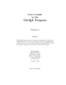 User’s Guide to the GloTEX Program  Version 1.1