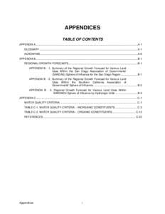 APPENDICES TABLE OF CONTENTS APPENDIX A .........................................................................................................................................A-1 GLOSSARY ..............................
