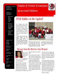 WELCOME TO FFLIC’S  Families & Friends of Louisiana’s BI-MONTHLY NEWSLETTER!