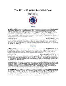 Year 2011 – US Martial Arts Hall of Fame Inductees