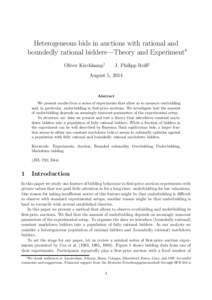 Heterogeneous bids in auctions with rational and boundedly rational bidders„Theory and Experiment