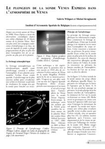 Le plongeon de la sonde Venus Express l’atmosphère de Vénus dans  Valérie Wilquet et Michel Kruglanski