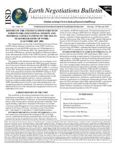 IISD  Earth Negotiations Bulletin UNFF-O