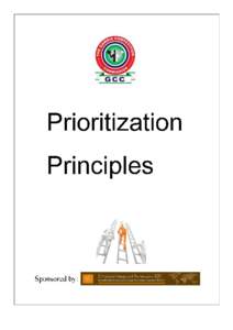 Table of Contents  1.0 INTRODUCTION ..........................................................................................................3 2.0 PRIORITIZATION PRINCIPLES..............................................