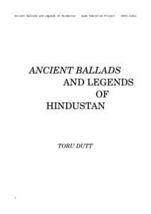 Ancient Ballads and Legends of Hindustan  Open Education Project OKFN,India