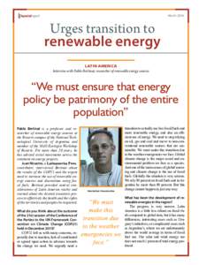 specialreport  March 2016 Urges transition to renewable energy