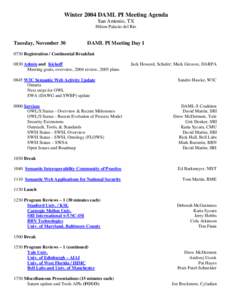 2004 DAML PI Meeting Agenda