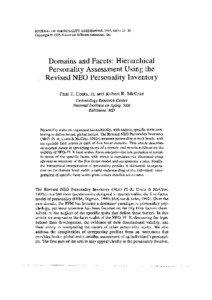 Domains and Facets: Hierarchical personality Assessment Using the Revised NEO Personality Inventory.