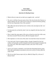Susan Sellers - V&V questions for reading groups