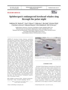 Vol. 18: 95–103, 2012 doi: [removed]esr00444 ENDANGERED SPECIES RESEARCH Endang Species Res