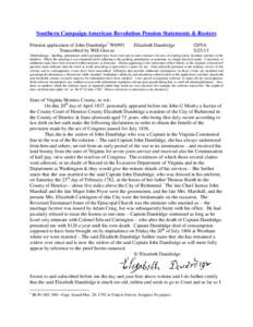 Southern Campaign American Revolution Pension Statements & Rosters Pension application of John Dandridge 1 W6993 Transcribed by Will Graves Elizabeth Dandridge
