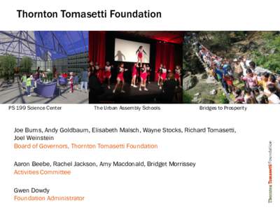 Thornton Tomasetti Foundation  PS 199 Science Center The Urban Assembly Schools